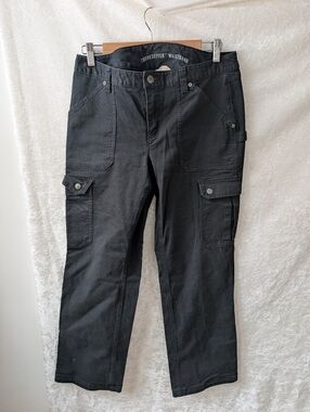 Duluthflex Curvesetter Fire hose Slim Cargo Carpenter Black Jeans 10 x 31